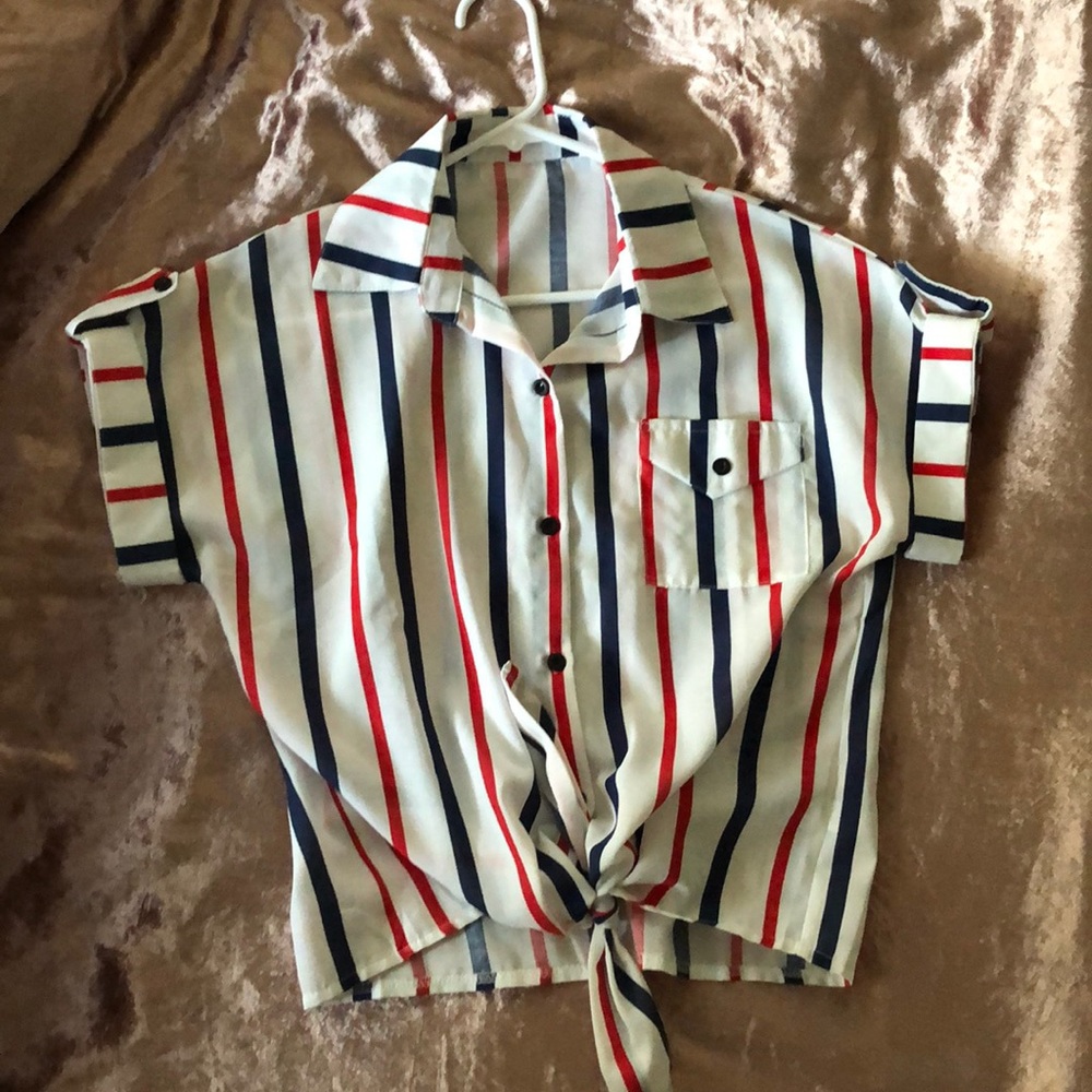 Button Up Cropped Top